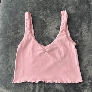 Pink Ruched Crop Top